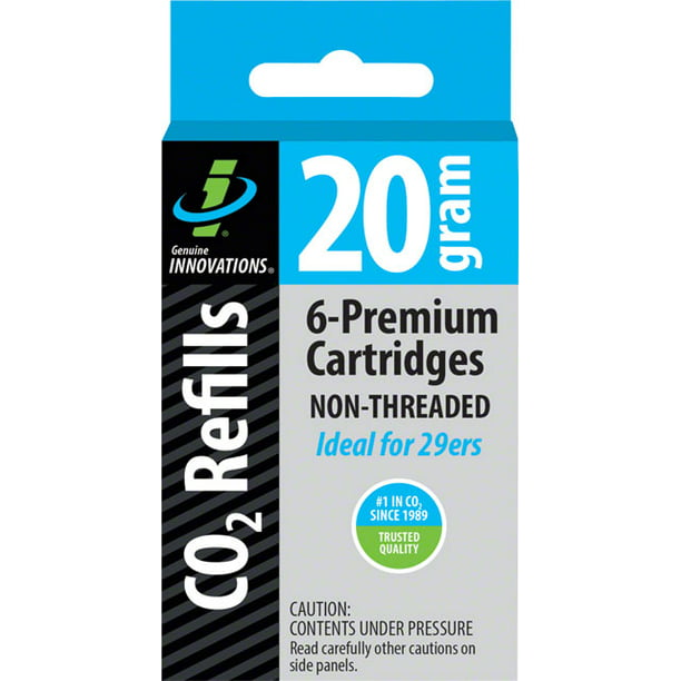 New Genuine Innovations 20g Threadless Co2 Cartridges 6-Pack